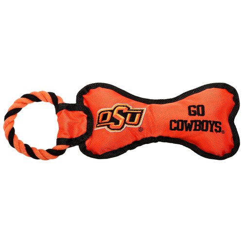 Pet Goods Manufacturing BONERP-094 NCAA Oklahoma State Cowboys Bone with Rope Dog Toy