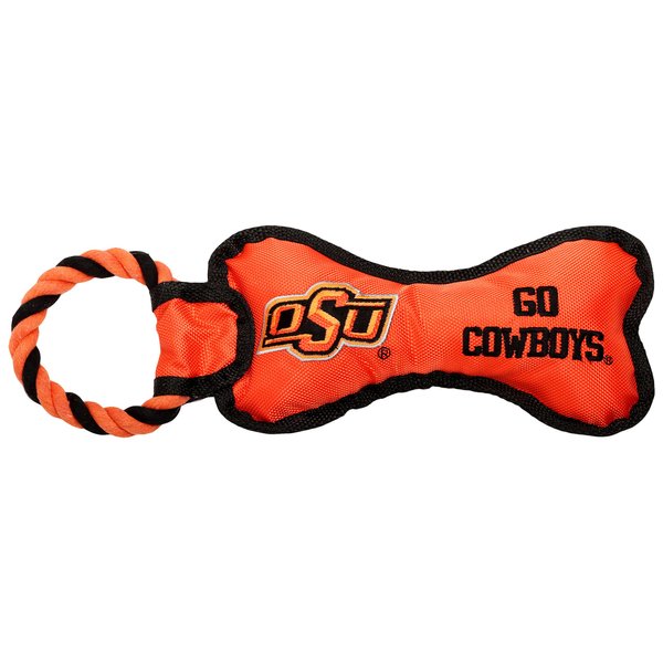 Pet Goods Manufacturing BONERP-094 NCAA Oklahoma State Cowboys Bone with Rope Dog Toy