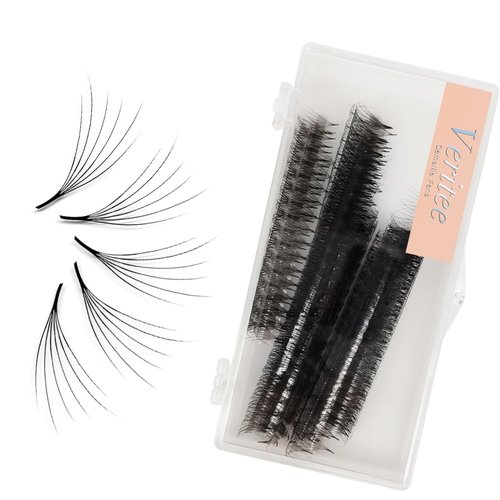 Veritee 1000 fans Camellia Promade Lash Extensions Supplie Fluffy 6D 0.07 Pro Made 8-15mm Lengths for Pre Made Natural Classic Volume and Hybrid Set Premade Lash Fans Eyelash Extensions (D curl, 12mm)