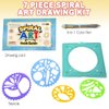 ArtCreativity Spiral Drawing Art Set for Kids - 7 Piece Kit - Includes 6-in-1 Color Pen, Drawing Templates and Sketching Pad - Unique Arts and Craft Supplies - Great Gift for Boys and Girls