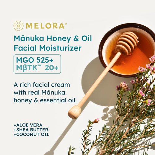MELORA Manuka Honey Moisturizing Face Cream (1.7 Oz) - Face Moisturizer with Manuka Honey & Oil for Dry or Sensitive Skin - Anti-Aging Manuka Honey Cream Facial Moisturizer for Women & Men