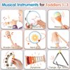 Toddler Musical Instruments-Montessori Wooden Educational Toys for Toddlers 1-3,Baby Musical Instruments,Neutral Color Musical Instruments Set with Xylophone,Maracas,Bell,Birthday Gift for Ages 1 2 3