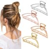 Canitor Small Hair Clips 3" Medium Semicircle Hair Clips 4PCS Gold Hair Clips Silver Hair Clips Small Hair Claw Clips Hair Clips for Thin Hair Claw Clips for Thin Hair Cute Hair Clips for Women