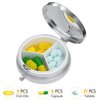 Nipichsha Pill Box, Small Pill Case for Purse & Pocket, Cute Medicine Organizer Travel Pillbox, Portable Pill Container Holder to Hold Vitamins, Medication, Fish Oil and Supplements, Red Marble