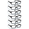 Boost Eyewear 6 Pack Reading Glasses, Traditional Black Frames, for Men and Women, with Comfort Spring Loaded Hinges, Black, 6 Pairs (+1.50)