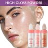 Ofanyia Highlighter Powder Stick, Polvo De Hadas Highlight Patting Powder, Body Brighten Glitter Shimmer Three-dimensional Sparkle Patting Powder for Face Eyes Lips Hair Body Glow Makeup
