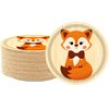 50 Pcs Fox Face Paper Dessert Plates Fox Party Supplies Woodland Animal Fox Plates 7"Fox Plates Jungle Animal Fox Theme Baby Shower Jungle Animal Cartoon Fox Birthday Party Decorations (Fox Face)