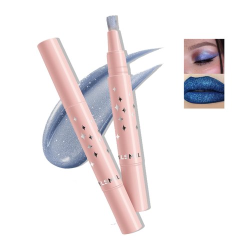 Easilydays Glitter Liquid Eyeshadow, Long Lasting, Quick-Drying, Diamond Shimmer Eyeshadow, Pearlescent Rotating Eyeshadow, Creating High-Impact, Multi-Dimensional Eye Looks for Women, 03 Ice Blue