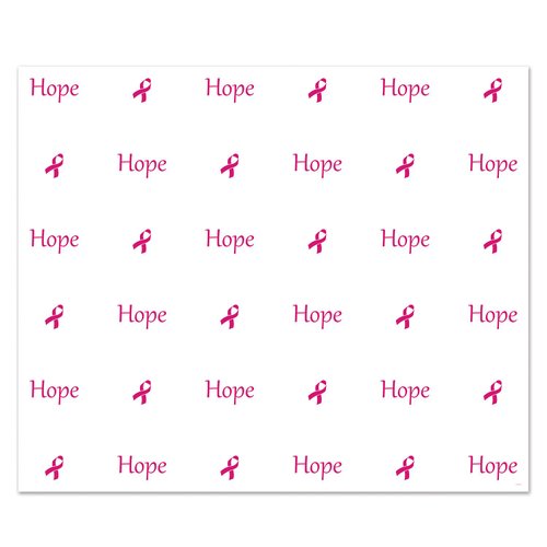 Beistle Pink Ribbon Party Decorations Hope Photo Backdrop, 5&#39; x 6&#39;, Cerise/White