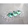 Antique style silver or copper/rose gold green crystal hair clip clamp (Crystal option: With crystals, Primary color: Rose gold/copper)