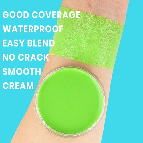 Depvision Professional Oil Based Face Paint Body Paint Creamy Waterproof Face painting Makeup for Kids and Adults Single Color Halloween SFX Christmas Party 30g (Bright Green)