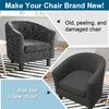 WOMACO 2 Pieces Club Chair Slipcover Printed Stretch Armchair Tub Round Barrel Swivel Chair Covers withc Cushion Cover Elastic Bottom Sofa Furniture Protector for Tullsta (1, Gray)