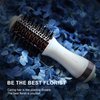 Travel Dual Voltage Hair Dryer Brush 4-IN-1 Portable Mini Hot Air Blow Dryer Straightener & Curler Brush, Titanium Round Blowout Styler Volumizer Tools, 110/240V US/EU/UK Plug for International Travel