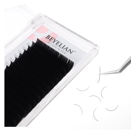 BEYELIAN Eyelash Extensions, Individual Lashes, 0.20mm C Curl 16mm Super Matte Classic Lash Extensions, Ellipse Flat Eyelash Extension, Light and Soft Natural Look for Professional Salon Use