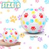 2 Pieces Paw Soccer Ball White Kids Soccer Ball Size 2 Toddler Soccer Ball Small Soccer Ball Mini Soccer Ball Kids Toys For Grass 3-8 Boys Girls Practice Game Festival Birthday Gift Indoor Outdoor