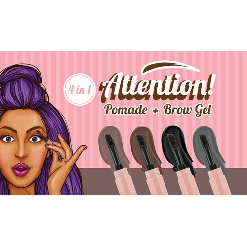 J.CAT BEAUTY 4 in 1 Pomade and Brow Gel, Dark Brown, Women's Makeup and Accessories