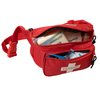 Primacare KB-8005 First Aid Fanny Pack, 8x2x6 Stocked with 75 Pieces Emergency Medical Supplies, Lifeguard Waist Travel Bag with 3 Pockets, Red