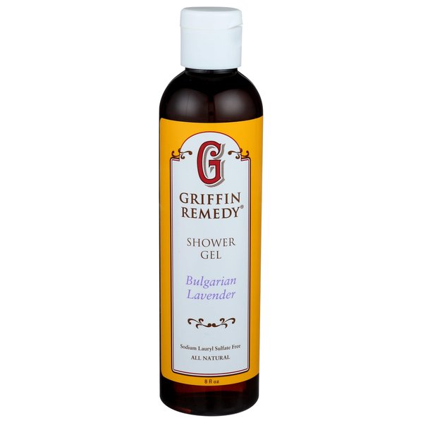 Griffin Remedy Shower Gel - All-Natural Calming Lavender Essential Oils and Organic MSM, Aromatherapy, Paraben Free, Sulfate Free 8 fl oz, 1 count