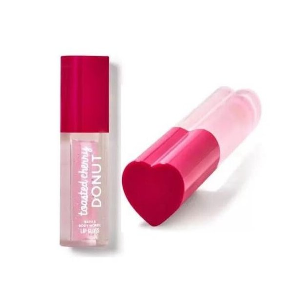 2 TOASTED CHERRY DONUT Lip Oil LIPGLOSS Heart Gloss bath body