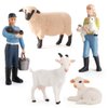 LC JoyCre 5 PCS Farm Animals Goats Figures Realistic Sheep Figurines Farm Animal Toys Farmer Lamb Model Set Farm Animals for Toddlers for Kid Boys Girls as Birthday Gifts