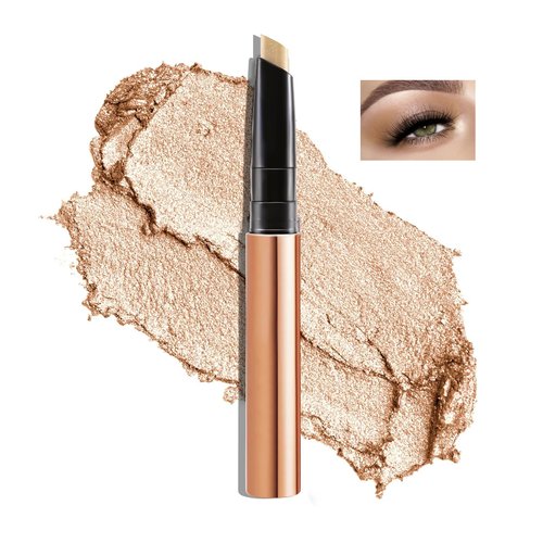 Boobeen Glitter Eyeshadow Stick, Cream Highlighter Shimmer Eye Brightener Pen for Women, Waterproof Eye Shadow Stick to a Create Multi-Dimensional Eyes Look