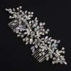Rumtock Silver Hair Comb Set for Wedding Brides Women Hair Jewelry Bridal Handmade Crystal Jewelry (Silver)