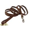 6' Long Genuine Leather Braided Dog Leash Brown 3/8" Wide for Small Dogs and Puppies