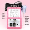 AIRSEE Professional Electric Nail Drill Machine 20000RPM Efile Nail Drill Manicure Tools for Acrylic Nails Supply with 11 Nail Drill Bits Set and 56 Sanding Bands for Nail Drill for Salon Home Use ET2