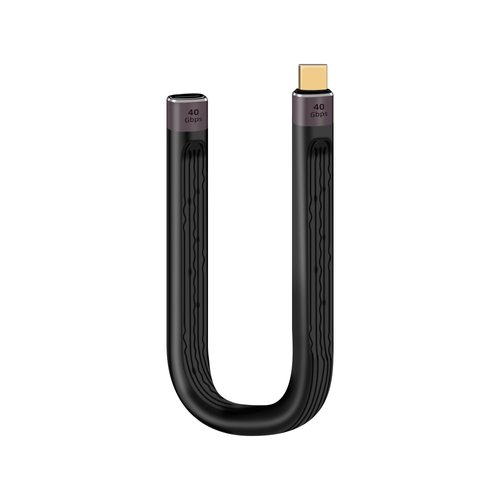 RIIEYOCA USB C Male to USB C Female Flat Short Extension Cable, 100 Watt PD Fast Charging Cable, 40Gbps Transmission Rate 8k Ultra HD Transmission Type C Cable for Mobile Phones, Tablets. (13.8cm)