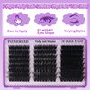 Fluffy Lash Clusters 80D+100D+200D Thick Volume Lash Extension 14-24mm Eyelash Clusters Fluffy Eyelash Extensions D Curl Individual Lashes Cluster DIY at Home by FOINEMYED