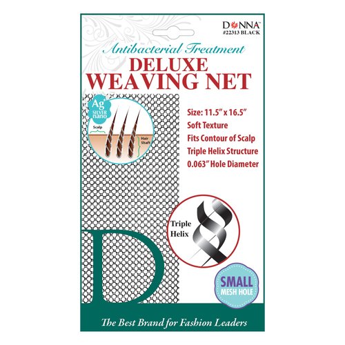 DONNA Deluxe Weaving Net 11.5&quot; x 16.5&quot;, Small Mesh Hole Wig Head Wig Caps for Women, 1PC BLACK Color