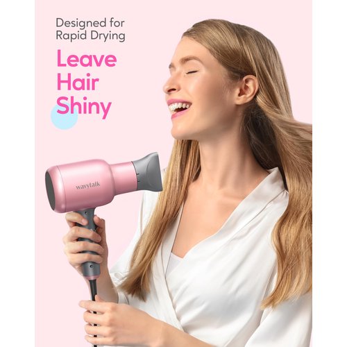 Wavytalk Ionic Hair Dryer Blow Dryer with Diffuser & Comb for Curly Hair Professional 1875W High Power Dryer with Ceramic Technology for Fast Drying as Salon Light and Quiet