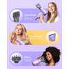 Wavytalk Ionic Blow Dryer with Diffuser - Professional 1875W Hair Dryer for Women, Constant Temperature, Comb for Fasting Drying, Light and Quiet, Purple