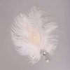 Aimimier 1920s Flapper White Feather Headpiece Crystal Pendant Hair Clip Roaring 20s Feather Accessories Masquerade Hair Jewelry for Women