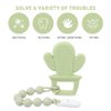 Baby Teething Toys,Food Grade Silicone Teether with One-Piece Pacifier Clip Holder,Shower Gift,Highly Effective Pain Relief for 3 Months+ Boy and Girl,BPA Free,Freezer Safe. (Yellow Cactus)