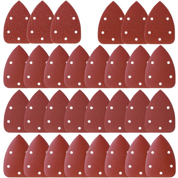 Bates- Mouse Detail Sander Sandpaper, 30 pcs, 40/80/120/180/240 Grits, Sanding Pads, Mouse Sander Pads, Sandpaper Assortment, Mouse Sandpaper, Mouse Sander Sandpaper, Palm Sander Sandpaper