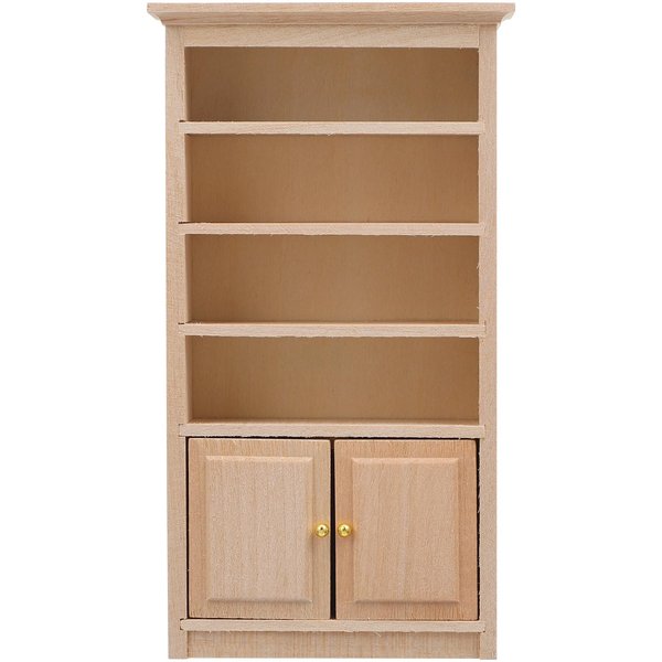 Toyvian Dollhouse Wooden Bookshelf Mini Wood Drawer Cabinet Miniature TV Cabinet Model Mini Bookcase Storage Shelves Dollhouse Furniture for 1: 12 Dollhouse Decoration Accessories