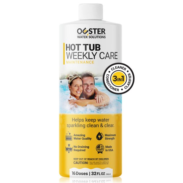 Bio Ouster 3in1 Weekly Hot Tub Cleaner, Conditioner, Clarifier - Hot Tub Chemicals, Inflatable Hot Tub Chemicals, Spa Chemicals for Hot Tub, Spa Cleaner Hot Tub Clarifier, Spa Clarifier (32oz)