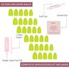 Glamnetic Press On Nails - Lime Green | Opaque Bright Neon Green Short Oval Fake Nails, Reusable | 15 Sizes - 30 Nail Kit
