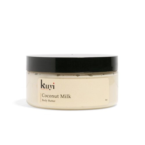 Kuyi Essentials Shea & Cocoa Whipped Body Butter with Essential Oils, Great Gifts for Men & Women (Coconut Milk, 8 oz)