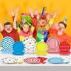Justforjoyful 96Pcs Carnival Party Supplies Circus Theme Plates Napkins Tableware Set Red Blue Carnival Party Decorations Dinnerware for Kids Birthday Baby Shower Circus Party Favors Serves 24 Guests