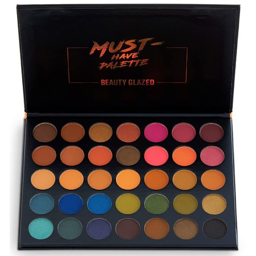 35 Colors Makeup Eyeshadow Palette Smoky Eye Shadow Palette Matte Shimmer Glitter Pigment Pressed Makeup Palette Waterproof Professional Long Lasting Charming Metallic Cosmetics Eye Shadow Palette