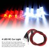 RC Car Light, 5 Sets 4 LED RC Car Light High Brightness Diameter 5mm White Red Light RC LED Lights Kits for Modified HeadlightsBody Parts