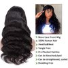 Body Wave Wig With Bangs Hmuan Hair For Black Women None Lace Front Wigs 150% Density Brazilian Virgin Hair Glueless Human Hair With Bangs Natural Color(18inch,Body Wave)