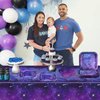 Space Galaxy Party Supplies for 20 Guests, Include Starry Night Paper Plates, Napkins, Forks, Universe Tablecloth for Kids Girls Birthday Party Outer Space Theme Party Decorations