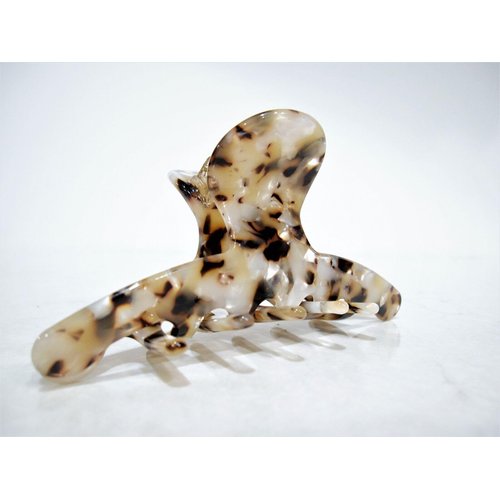 Generic Brown and creme marble design hair claw clip for medium fine hair