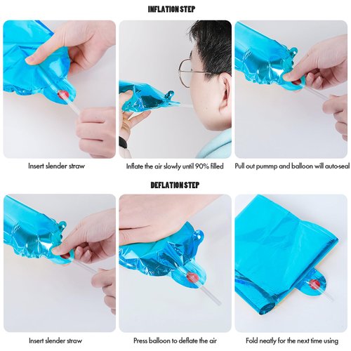 CANREVEL Happy Birthday Banner 13pcs 16 Inch Mylar Foil Letters Balloons Birthday Party Decorations for Kids and Adults - 3D Blue Star