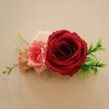 Fangsen Red Berry Rose Silver Gold Eucalyptus Leaf Burgundy Hair Comb Festival Headpiece Christmas Hair Baubles for Holiday Cosplay Women Party (#02)