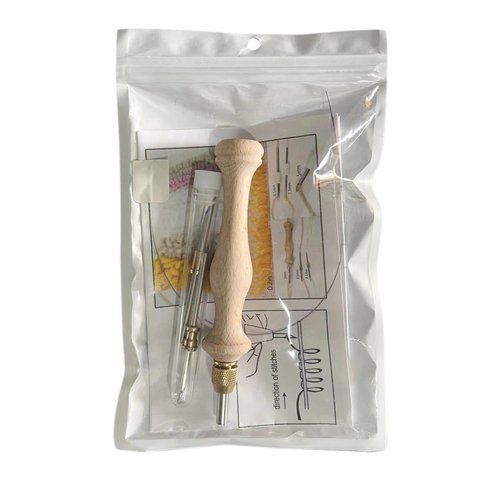 Lampstop Punch Needle Kit 2mm-3.5mm-5mm Metal Tubes Wooden Punch Needle Tool for Beginner Embroidery Floss Cross Stitching