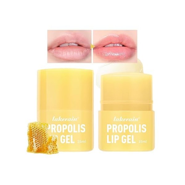 2 Pcs Honey Lip Butter,12hrs Long-lasting Moisture, Gentle Exfoliation, Hydrating Overnight Lip Balm & Mask,Hygienic Twist Dispenser